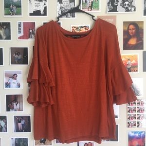 Ruffled Short Sleeved Top